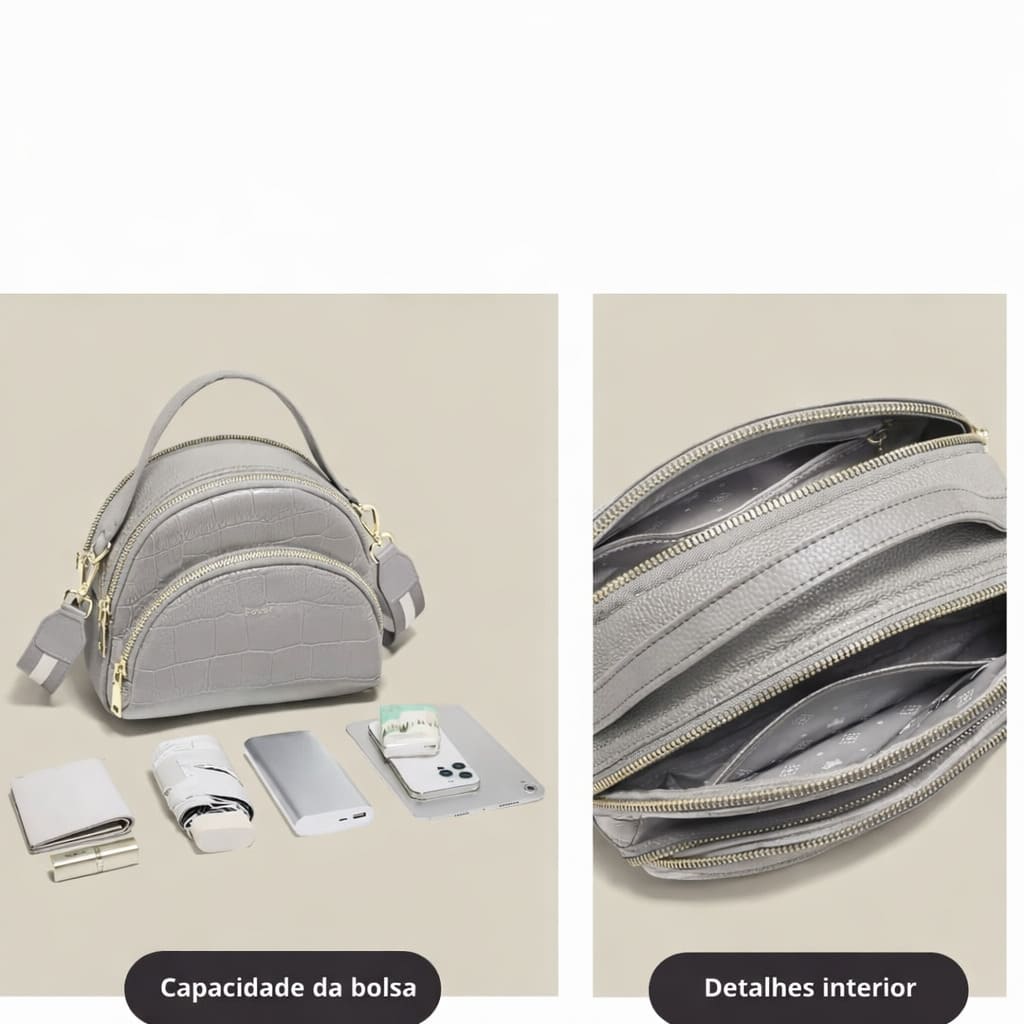 bolsa feminina transversal pequena  Rivelle Gray 1.4