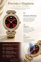 Relógio Feminino Quartzo Modelo Celebriné  Red Gold