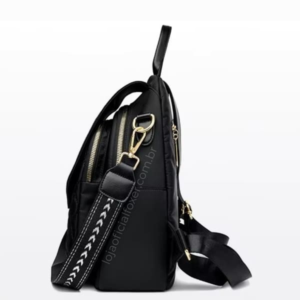 Mochila Feminina De Couro Modelo Bella Lux Black