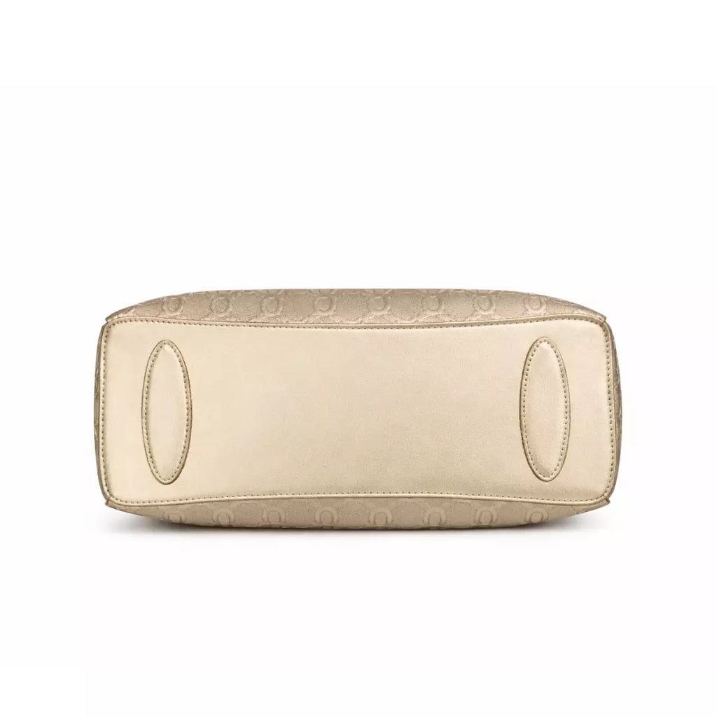 Bolsa Feminina Transversal Feita De Couro Genuíno Modelo Foxer Alma Golden