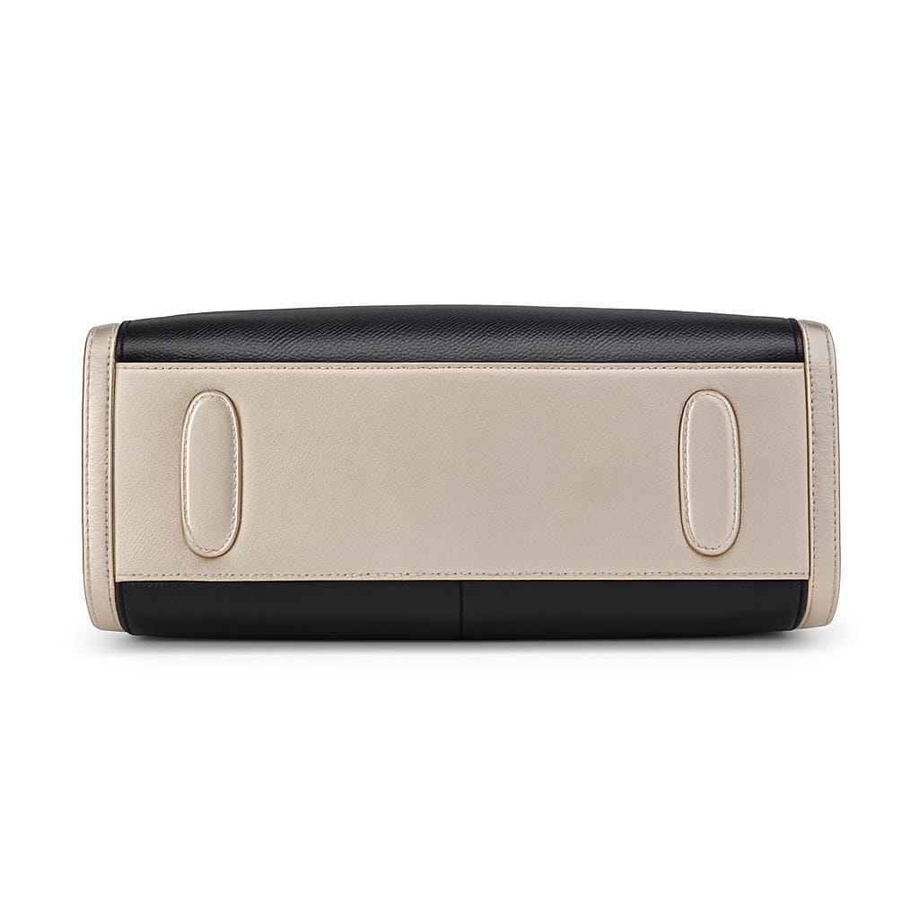 Bolsa Feminina Grande Transversal De Couro Genuíno Modelo Foxer Essène BLack