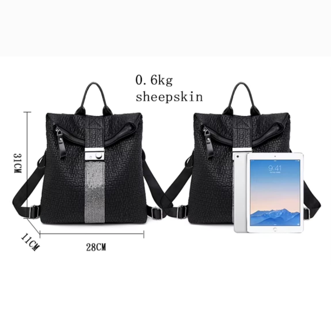 Mochila Feminina Preta Modelo Foxer Aura Black