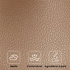 Detalhe do couro genuíno e acabamento refinado da bolsa FOXER Ravelle Beige