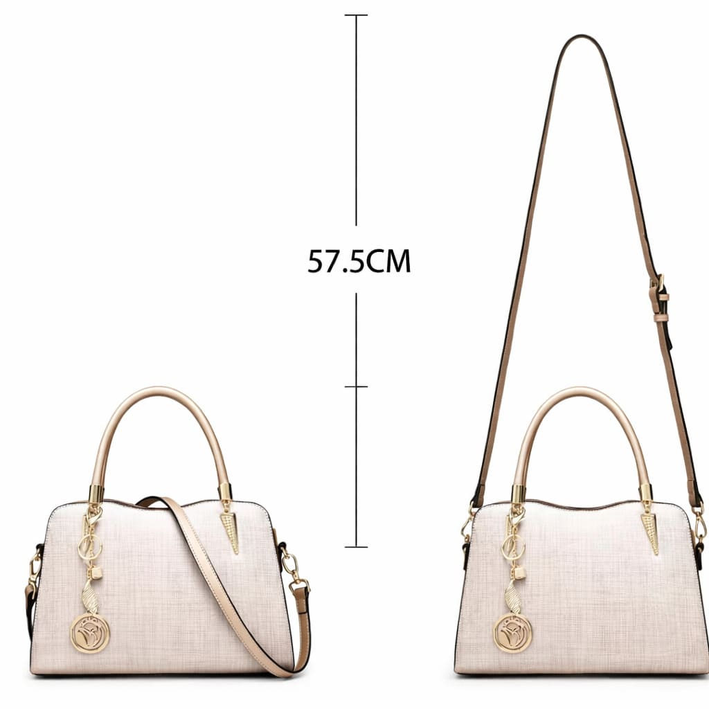 Bolsa Feminina Transversal De Couro Refinado Modelo Bella Rosê