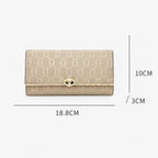 Carteira Feminina Grande De Couro Refinado Modelo Foxer Sélune Beige