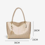 Bolsa feminina Grande De Couro Modelo Foxer Vittora Beige