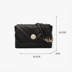 Bolsa feminina Transversal De Couro Modelo Camille Prestige  Black