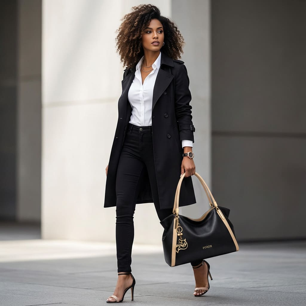 bolsa feminina grande transversal preta 2