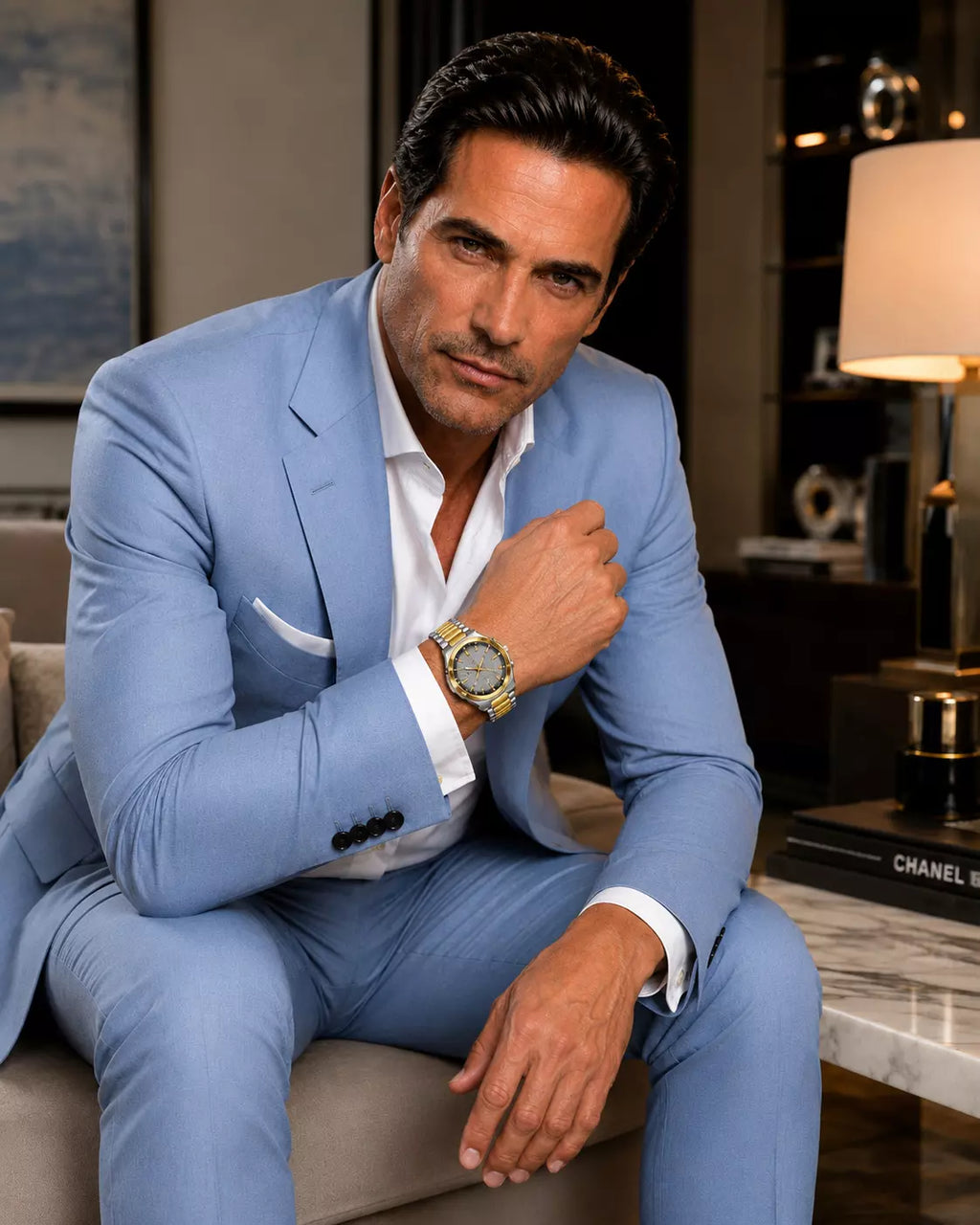 Relógio Masculino  Modelo Pantheu Silver Gold