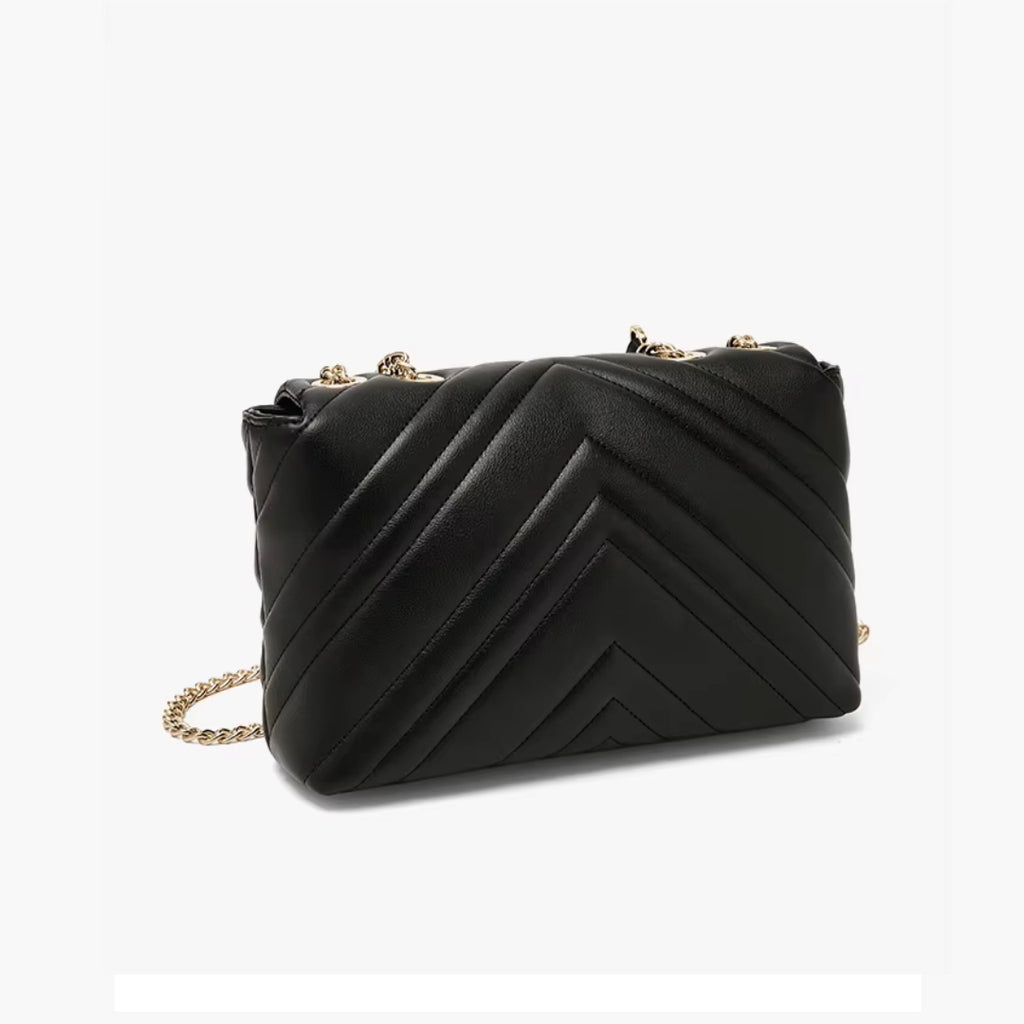 Bolsa feminina Transversal De Couro Modelo Camille Prestige  Black