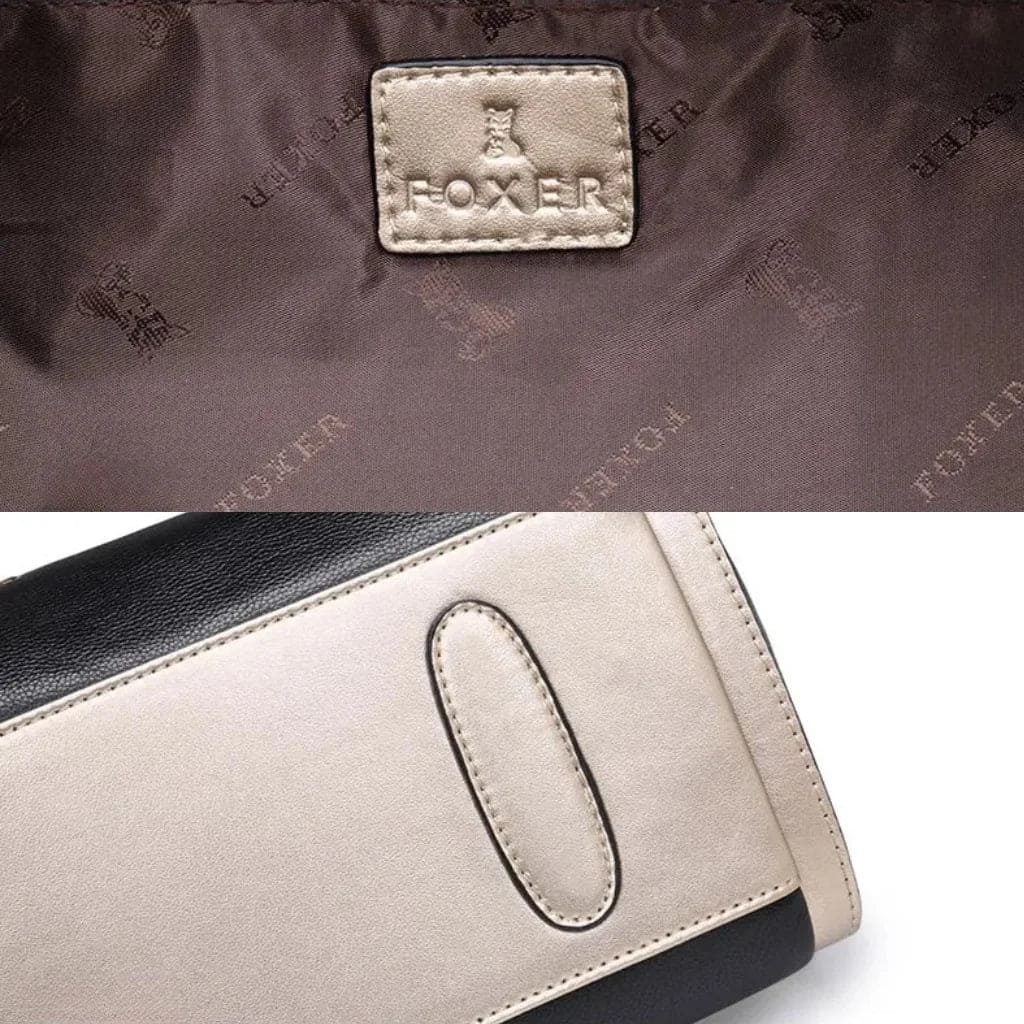 Bolsa Feminina Grande Transversal De Couro Genuíno Modelo Foxer Essène BLack