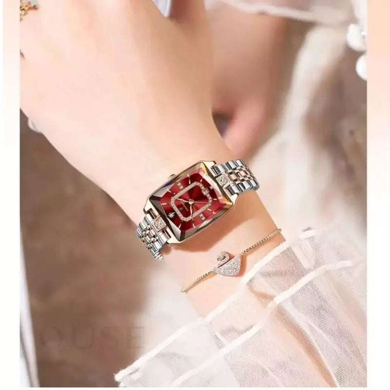 relogio feminino prata com dourado