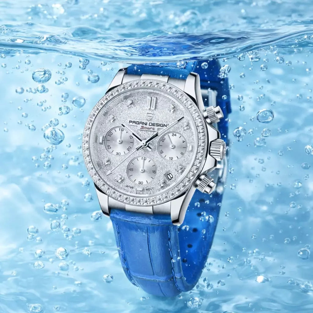 Relógio Feminino De Couro Pagani Design Seraphine  Blue