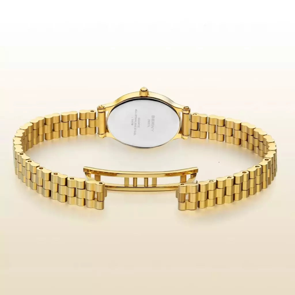 Relógio Feminino Dourado Pequeno Modelo Berny Vendôme  Emerald
