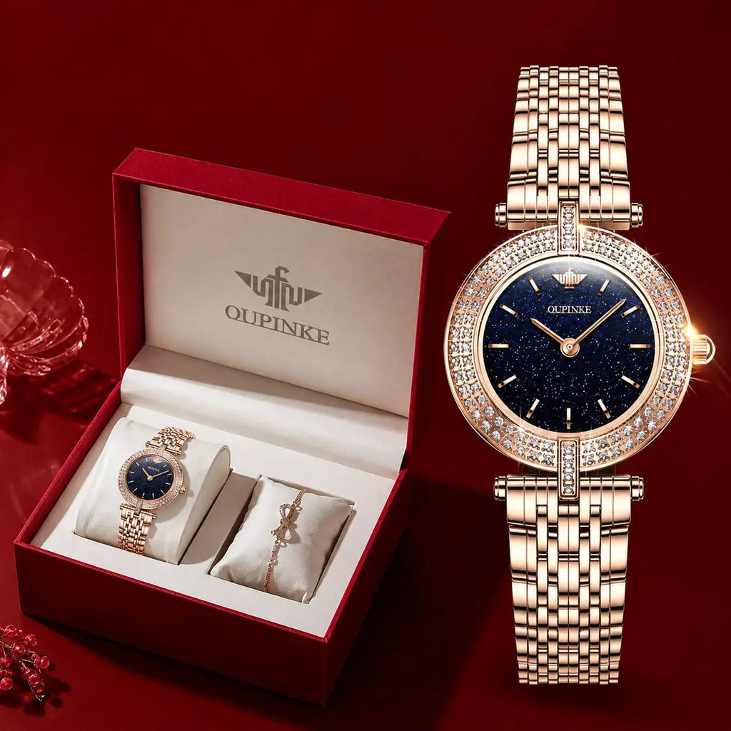 Relógio Feminino Quartzo  Modelo Celebriné Blue Gold