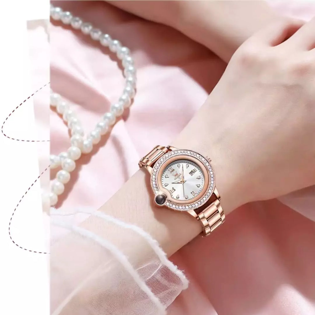 Relógio Feminino Quartzo Modelo Célestine Gold