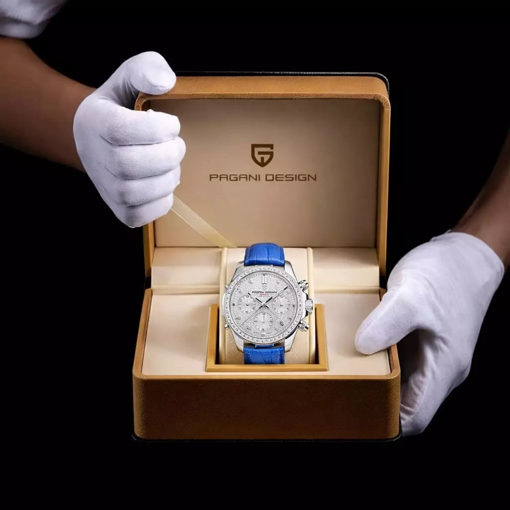 Relógio Feminino De Couro Pagani Design Seraphine  Blue