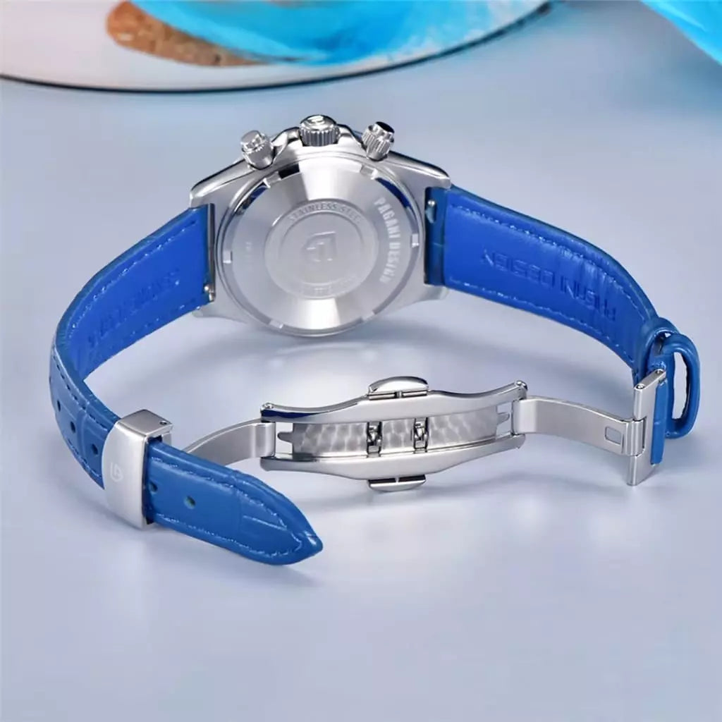 Relógio Feminino De Couro Pagani Design Seraphine  Blue