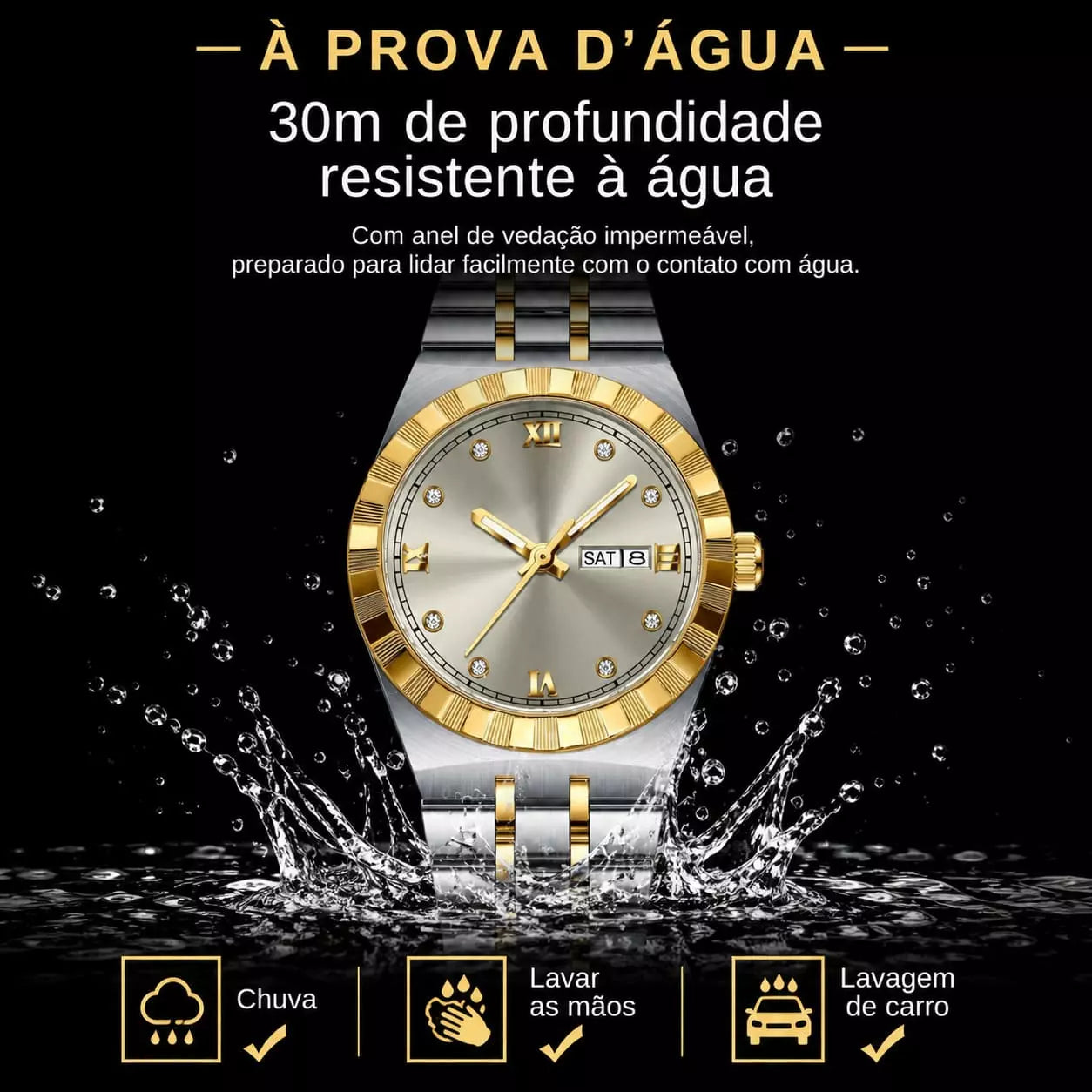 Relógio Feminino Modelo Celebrine  Silver Gold