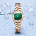 Relógio Feminino Quartzo Modelo Celebriné Green Gold