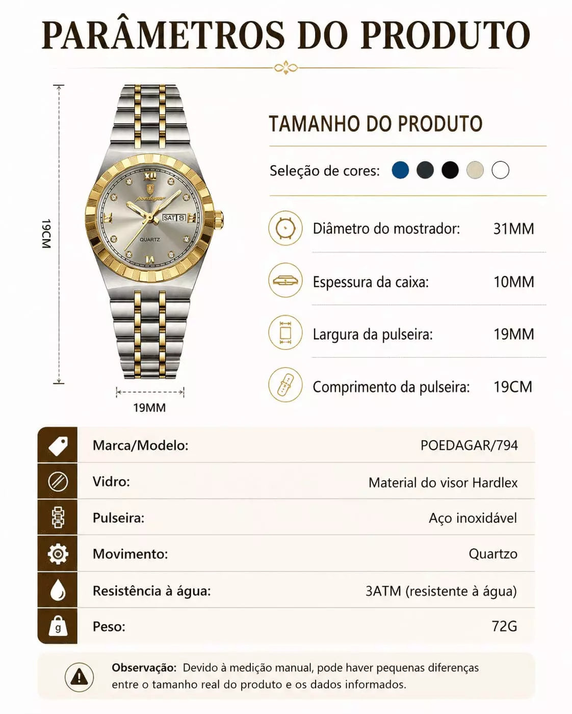Relógio Feminino Modelo Celebrine  Silver Gold