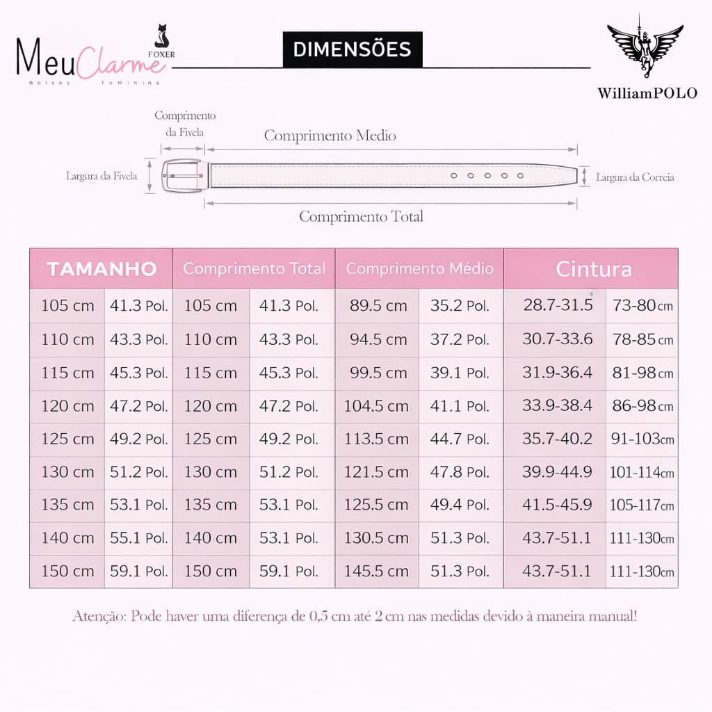 Cinto Feminino  Modelo Santlle Linha WillianPolo