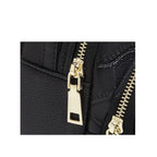 Detalhe do fechamento em zíper elegante da bolsa FOXER Rivelle Black