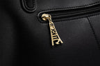 Bolsa Feminina Grande  Feita Em Couro Modelo Foxer Vallée Black