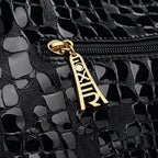 Bolsa Feminina  Grande Preta  De Couro Genuíno  Modelo Foxer Royale Black